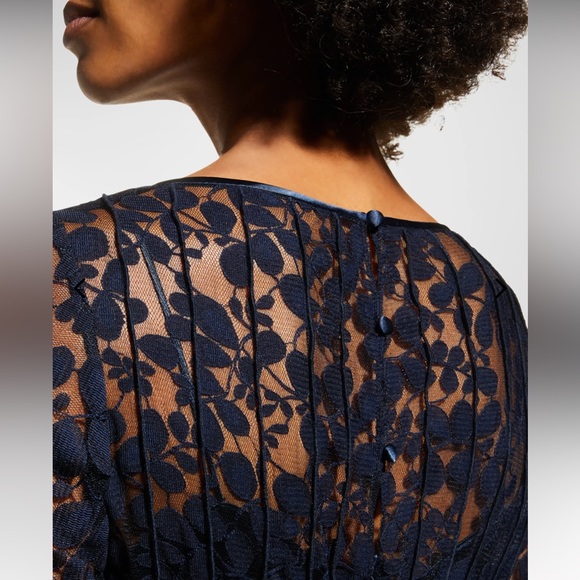 Rickie Freeman For Teri Jon Sleeve Lace Overlay Gown Ling Dress - Picture 4 of 4